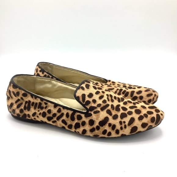 Birdies Starling Smoking Slipper in Cheetah Print Calf Hair Quilted Flats Size 7 - Picture 4 of 16